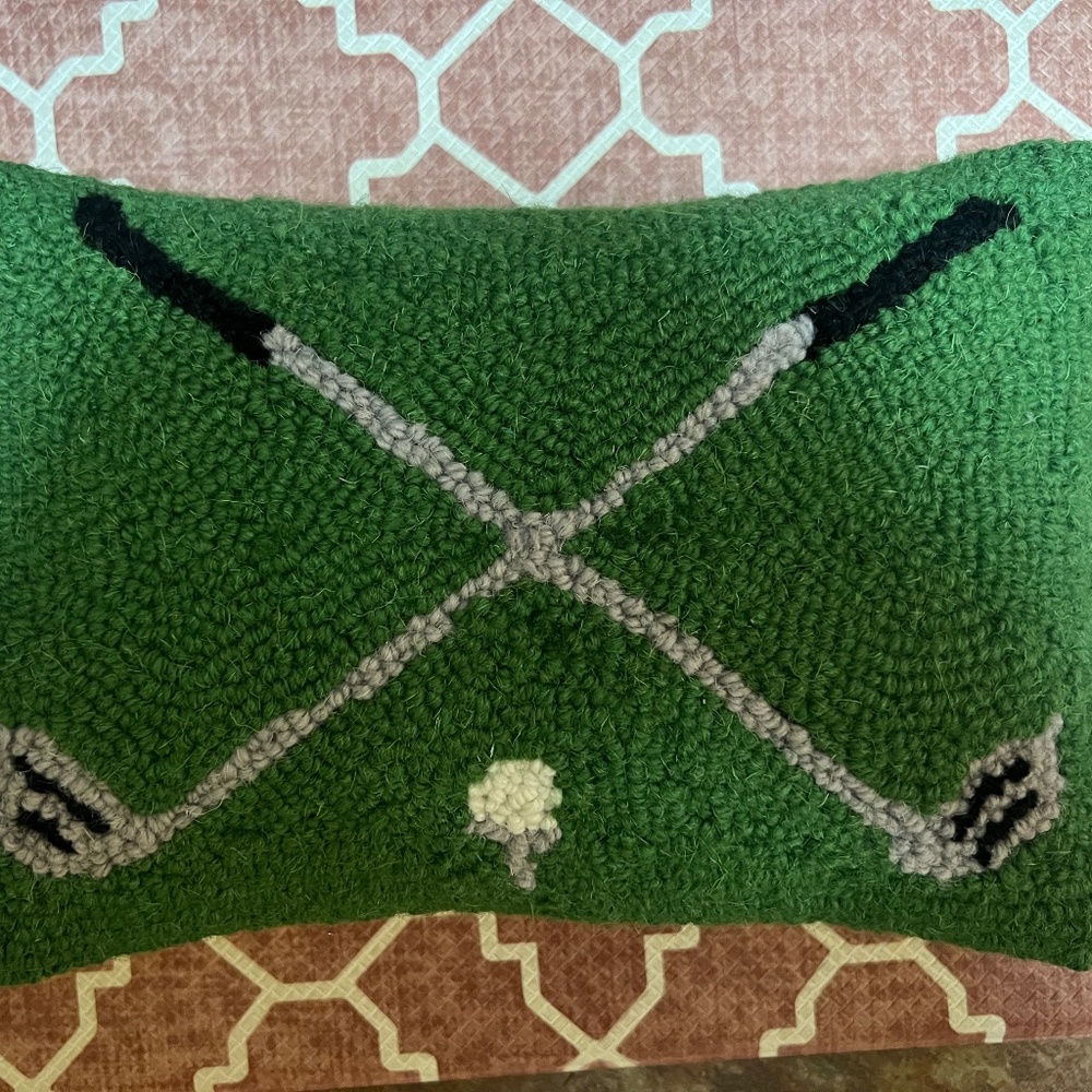 Peking Handicraft 8x12 Cross Golf Clubs Pillow